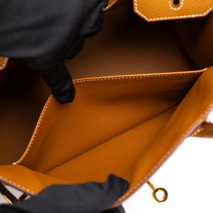 HERMES BIRKIN 30 GOLD EPSOM LEATHER GHW STAMP W