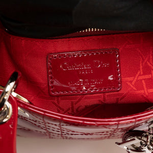 CHRISTAIN DIOR MINI LADY DIOR PATENT RED SHW