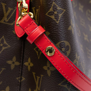 LOUIS VUITTON NEO NOE BROWN/ RED POUDRE MONOGRAM CANVAS GHW