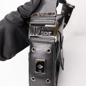 CHRISTIAN DIOR VINTAGE PUNK SHOULDER BAG BLACK SHW