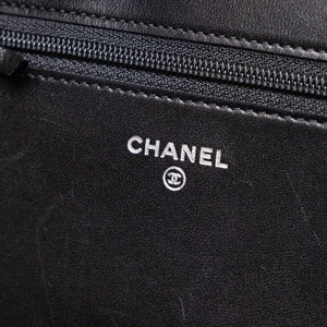 CHANEL BOY WOC WALLET ON CHAIN BLACK LAMBSKIN LEATHER SHW