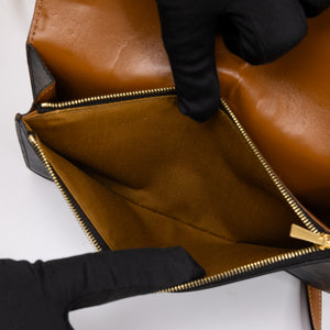CELINE DOUBLE FLAP TRIOMPHE CANVAS WALLET ON STRAP