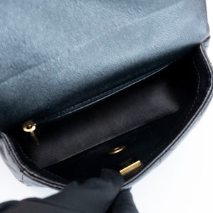 CHANEL COCO LOVE FLAP BAG BLACK CAVIAR GHW (MICROCHIP)