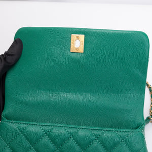 CHANEL SMALL COCO HANDLE CAVIAR GREEN LGHW