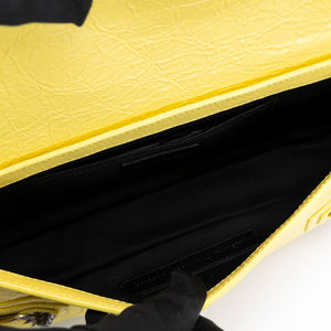 BALENCIAGA SMALL LE CAGOLE SLING SHOULDER BAG YELLOW LAMBSKIN LEATHER SHW