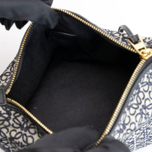 LOEWE CUBI ANAGRAM BAG JACQUARD CANVAS NAVY / BLACK GHW