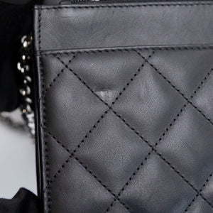 CHANEL CAMBON WALLET ON CHAIN BLACK CALFSKIN SHW