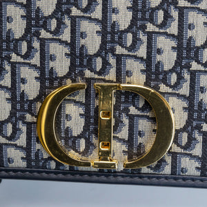 CHRISTIAN DIOR 30 MONTAIGNE BAG BLUE OBLIQUE JACQUARD GHW