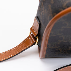 CELINE FLOCO BAG IN TRIOMPHE CANVAS GHW