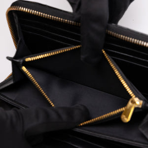 CHRISTIAN DIOR PATENT LEATHER CANNAGE LADY DIOR CONTINENTAL WALLET BLACK GHW