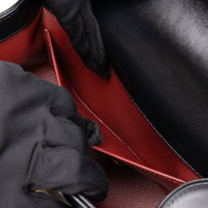 CHANEL GOLD CRUSH MINI FLAP BAG BLACK CALFSKIN LEATHER GHW (MICROCHIP)
