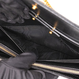 SAINT LAURENT ENVELOPE CHAIN WALLET CALFSKIN BLACK GHW
