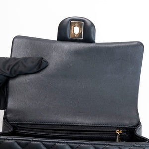 CHANEL CLASSIC FLAP MINI RECTANGULAR TOP HANDLE BAG LAMBSKIN GHW (MICROCHIP)