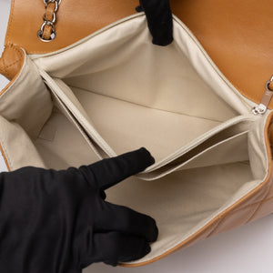 CHANEL VINTAGE FLAP BAG CARAMEL LAMBSKIN SHW