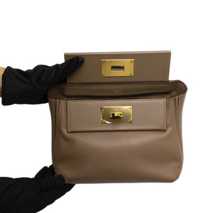 HERMES MINI 24/24 BAG ETOUPE EVERCOLOR / SWIFT LEATHER GHW STAMP B