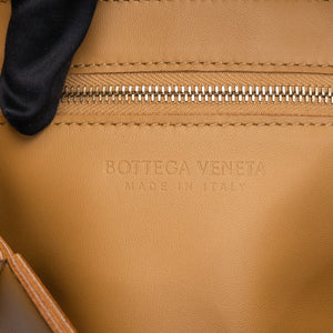 BOTTEGA VENETA TAN INTRECCIATO LEATHER CASSETTE CROSSBODY BAG GHW