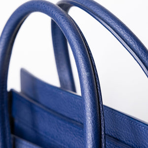 CELINE MICRO LUGGAGE TOTE BLUE CALFSKIN GHW