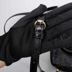 GUCCI SOHO DISCO CAMERA BAG PATENT LEATHER BLACK LGHW