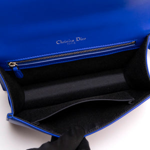 CHRISTAIN DIOR DIORAMA WALLET ON CHAIN BLUE LAMBSKIN LEATHER SHW