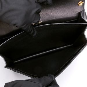 SAINT LAURENT GABY QUILTED SATCHEL BAG BLACK LAMBSKIN LEATHER GHW