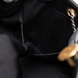 CHANEL MINI 25 BAG AGED CALFSKIN BLACK MULTICOLOUR HARDWARE (MICROCHIP)