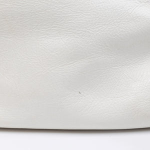 BALENCIAGA SOFT FLAP BAG WHITE CALFSKIN LEATHER SHW