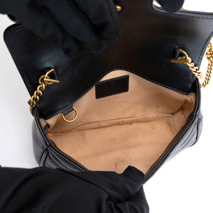 GUCCI GG MARMONT SUPER MINI BLACK GHW