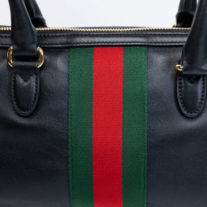 GUCCI BORSETTO MEDIUM LEATHER SHOULDER BAG BLACK GHW