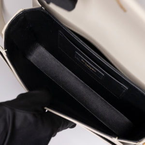 SAINT LAURENT SOLFERINO MEDIUM SATCHEL BAG WHITE CALFSKIN GHW