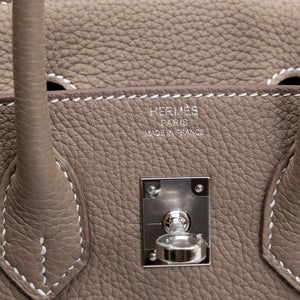 HERMES BIRKIN 25 ETOUPE TOGO LEATHER SHW STAMP K