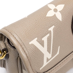 LOUIS VUITTON NANO DIANE BICOLOUR MONOGRAM EMPREINTE LEATHER TOURTERELLE BEIGE /  CREAM GHW (MICROCHIP)