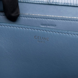 CELINE MEDIUM CLASSIC BOX BAG BLUE LIZARD SKIN LEATHER SHW