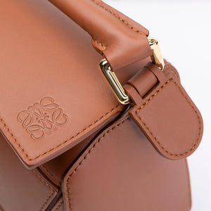 LOEWE X HOWL'S MOVING CASTLE SMALL CALCIFER PUZZLE BAG SATIN CALFSKIN TAN GHW