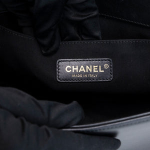CHANEL MEDIUM LEBOY BLACK CALFSKIN LEATHER GHW