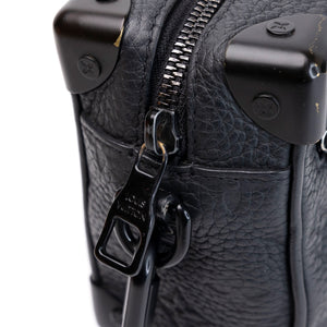 LOUIS VUITTON MINI SOFT TRUNK MONOGRAM TAURILLON LEATHER SO BLACK (MICROCHIP)