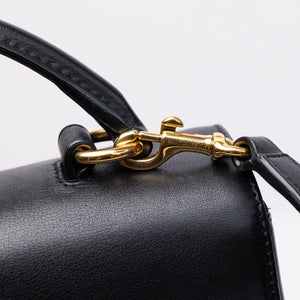 SAINT LAURENT SAC MOUJIK TOP HANDLE BLACK GRAINED LEATHER GHW