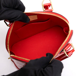 LOUIS VUITTON ALMA BB MONOGRAM PATENT RED GHW
