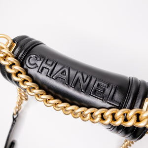 CHANEL 22C MINI BOY BAG CALFSKIN LEATHER GHW(MICROCHIP)