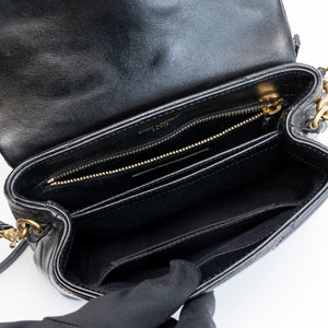 SAINT LAURENT TOY LOULOU BAG QUILTED BLACK GHW