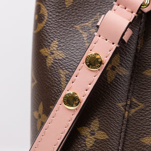 LOUIS VUITTON NEO NOE BROWN/ ROSE POUDRE MONOGRAM CANVAS GHW