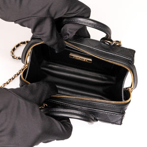 CHANEL 22B SMALL VANITY CASE CALFSKIN BLACK GHW (MICROCHIP)