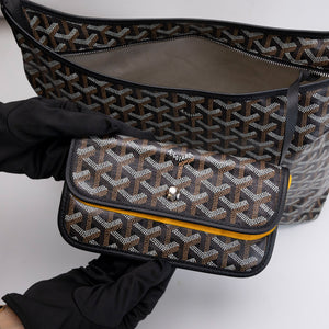 GOYARD BOHEME HOBO BAG BLACK CALFSKIN LEATHER CANVAS SHW