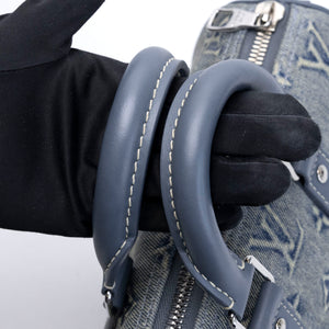 LOUIS VUITTON KEEPALL BANDOULIERE 25 WASHED DENIM CANVAS BLUE SHW