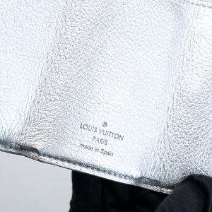 LOUIS VUITTON LOCK MINI TRIFOLD WALLET SILVER LEATHER SHW (MICROCHIP)