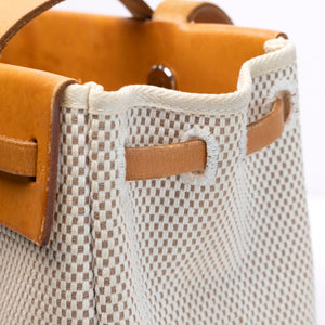 HERMES HERBAG CABAS TOILE CANVAS / VACHE LEATHER SHW