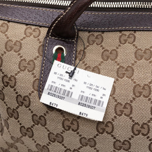 GUCCI GG CANVAS PRINCY TOTE BAG BEIGE GHW