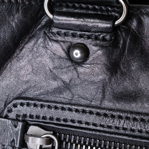 MIUMIU TOTE BAG CALFSKIN LEATHER BLACK