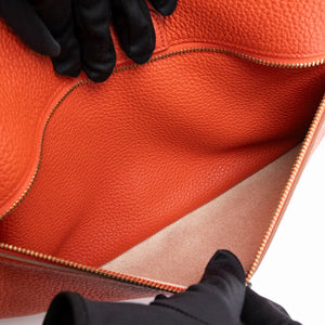HERMES BOURLINGUE SHOULDER BAG CLEMENCE ROSE JAIPUR GHW STAMP SQUARE Q