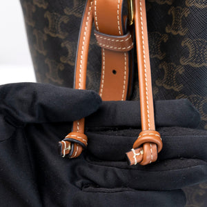 CELINE MEDIUM BACKPACK FOLCO IN TOILE TRIOMPHE CANVAS / CALFSKIN GHW