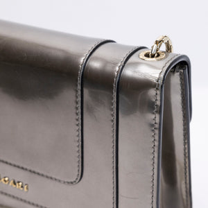 BVLGARI SERPENTI FOREVER SHOULDER BAG SILVER METALLIC LEATHER SHW